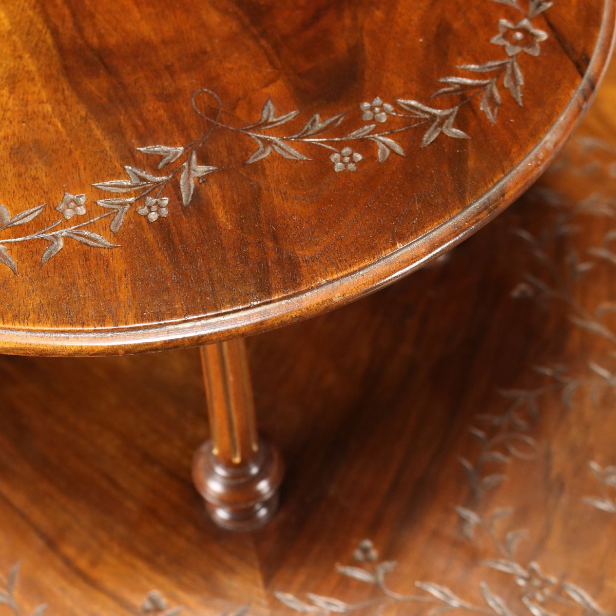 Portemanteaux Éclectiques Anciens Acajou Motifs Fleurs XXe Siècle-photo-1