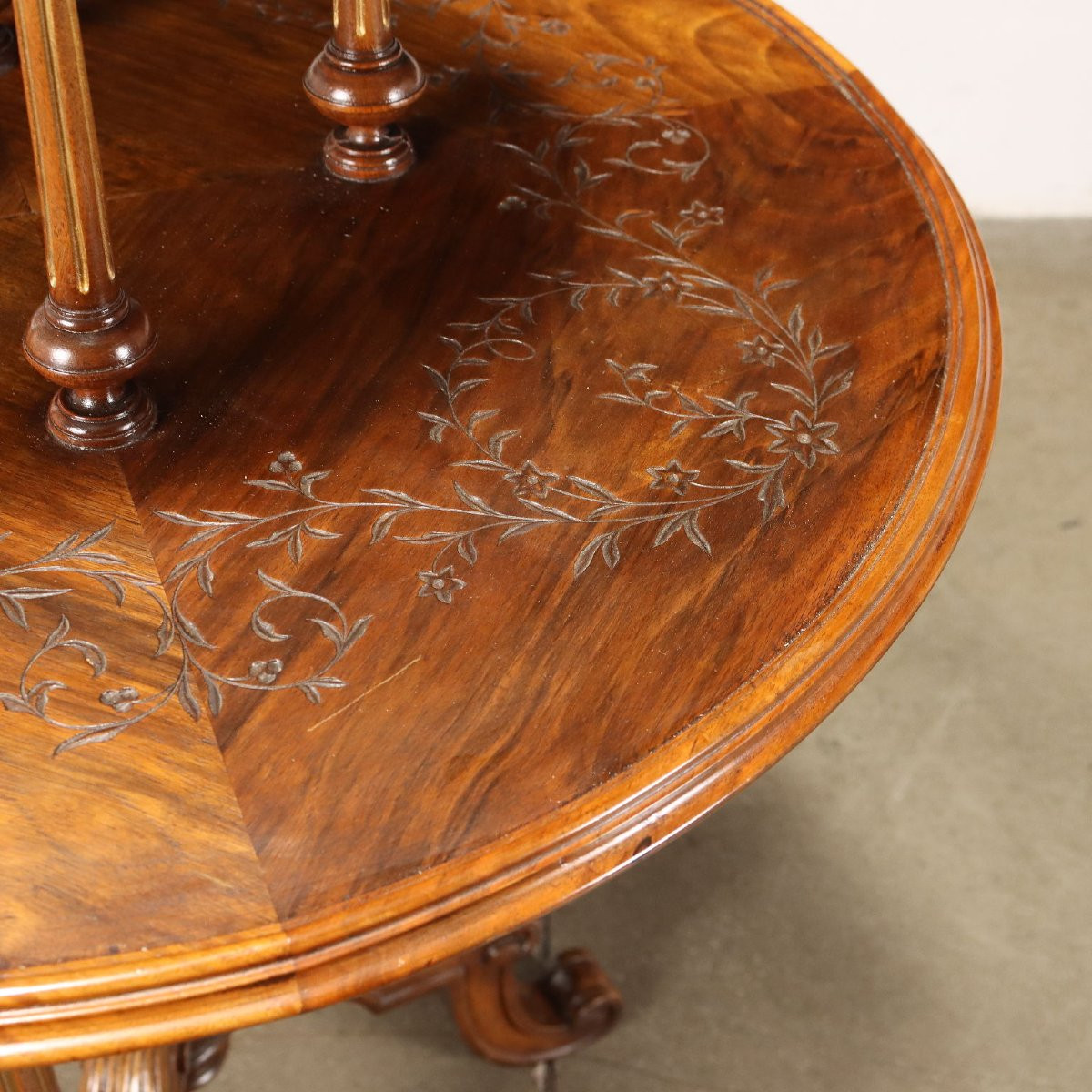 Portemanteaux Éclectiques Anciens Acajou Motifs Fleurs XXe Siècle-photo-2
