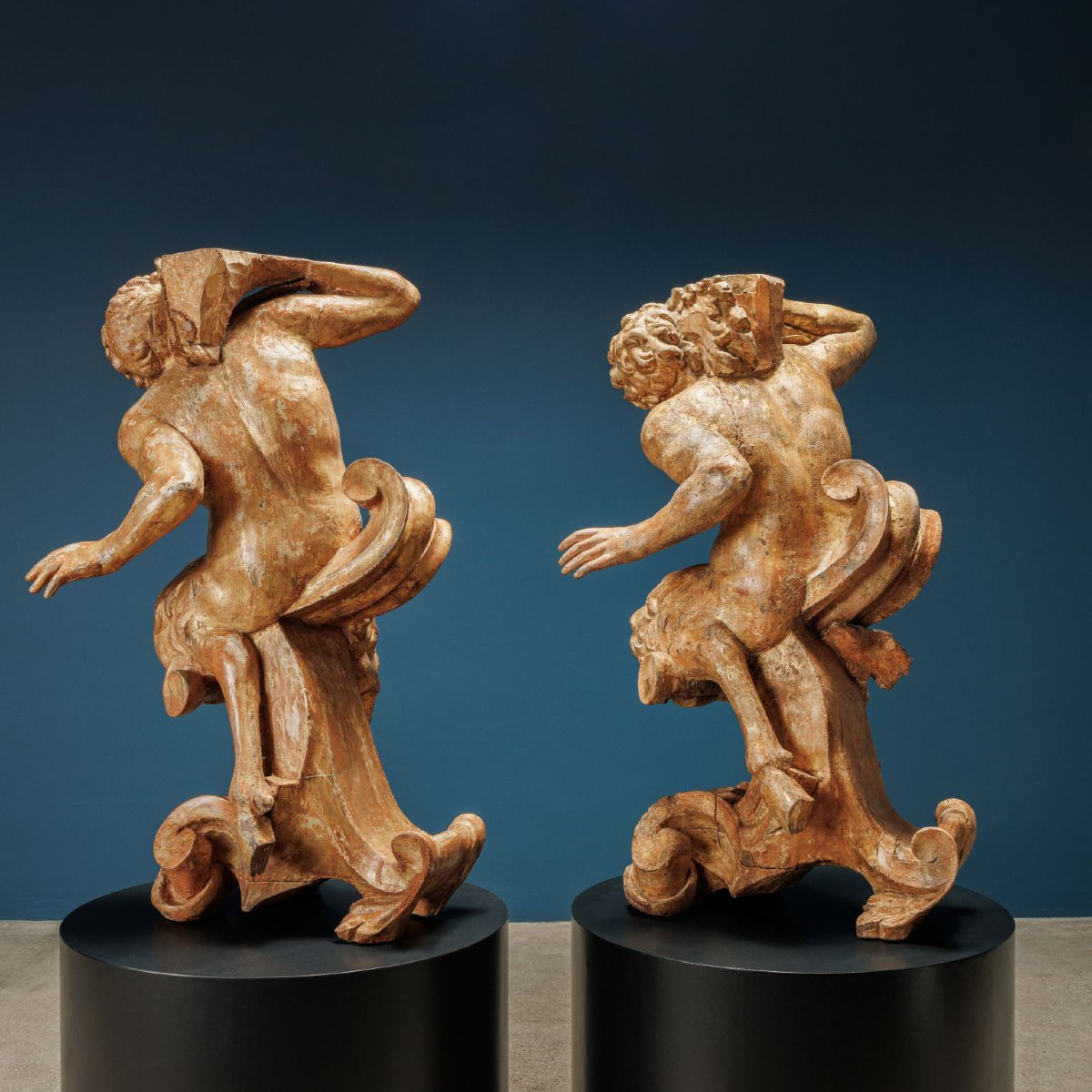Pair Of Satyrs, Rome, Early 18th Century-photo-3