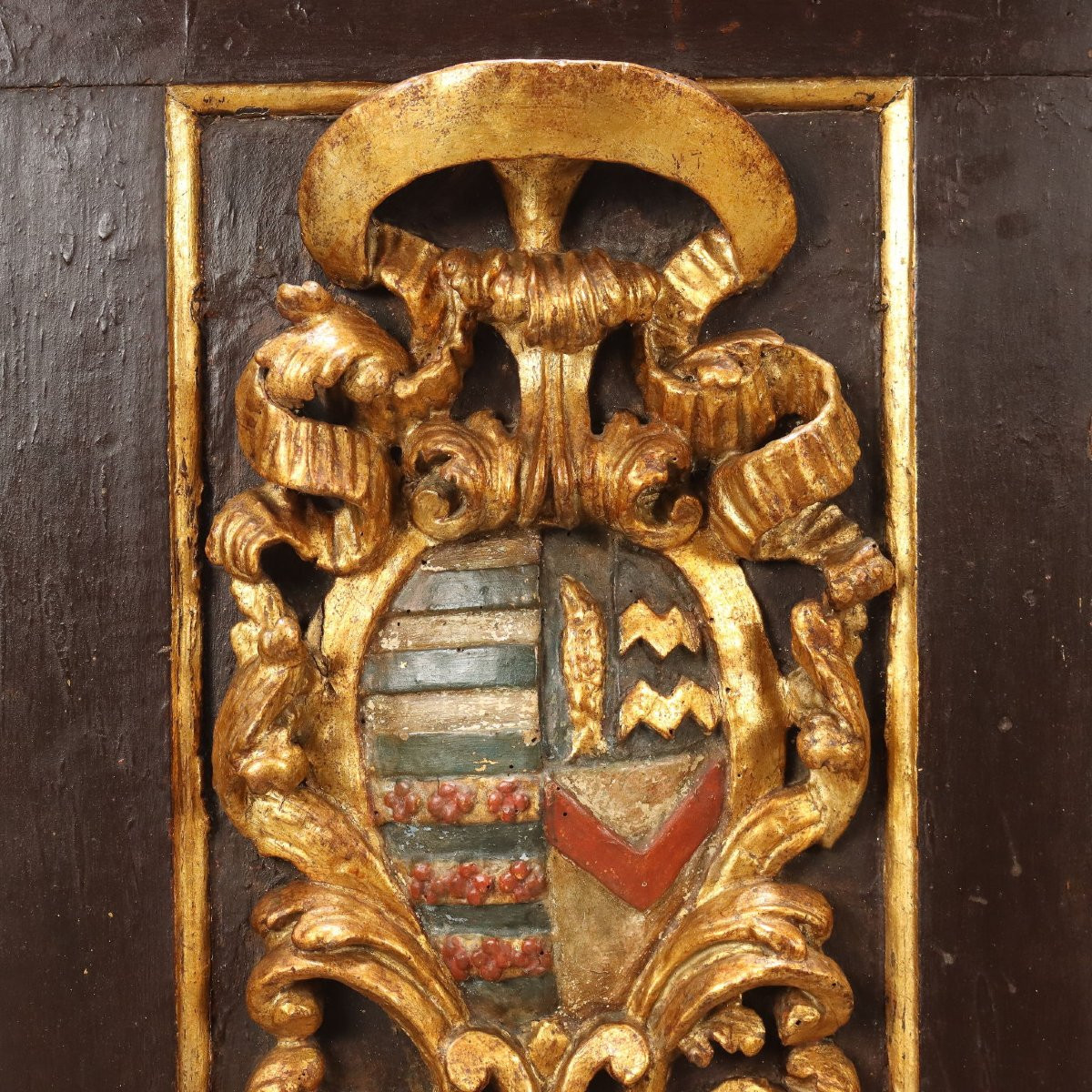 Antique Baroque Columns Baroque Linden Coat Of Arms XVIII Century-photo-4