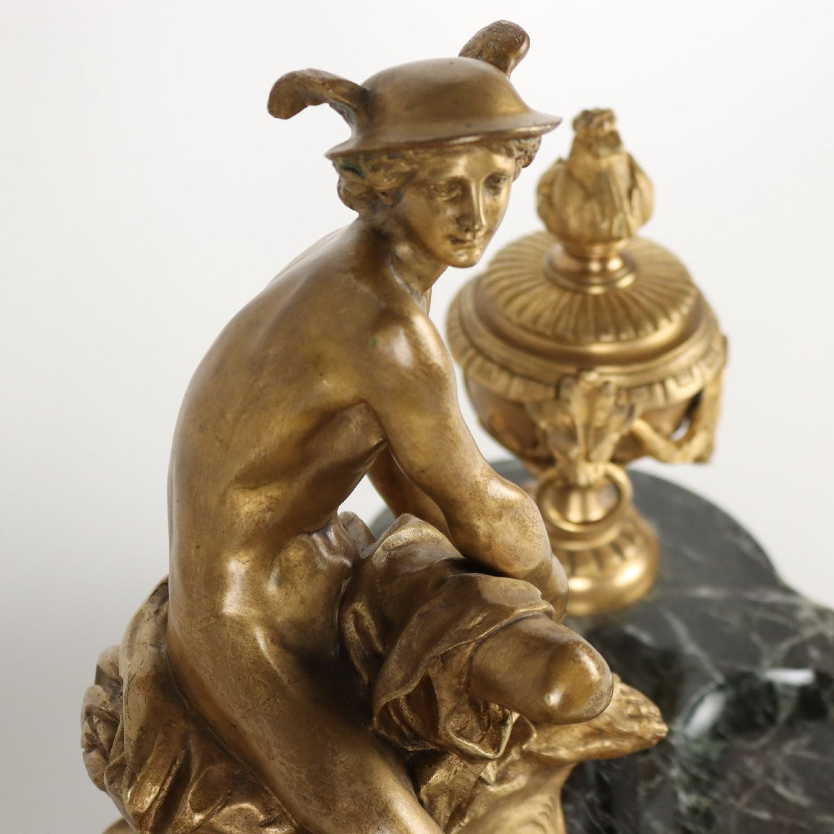 Inkwell By Jean-marie Pigalle Bronze Marble France XIX Century-photo-2