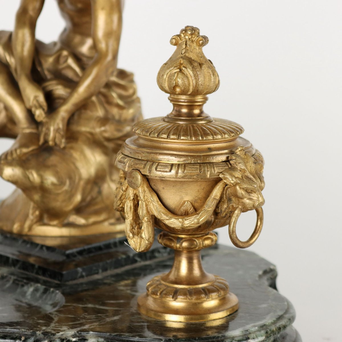 Inkwell By Jean-marie Pigalle Bronze Marble France XIX Century-photo-3