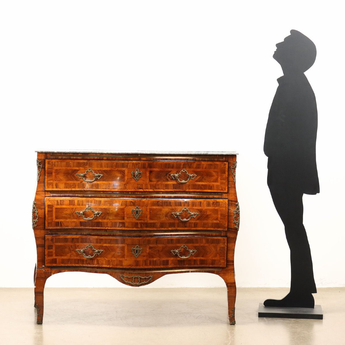 Antique Baroque Chest Of Drawers Fir Marble Top XVIII Century-photo-2