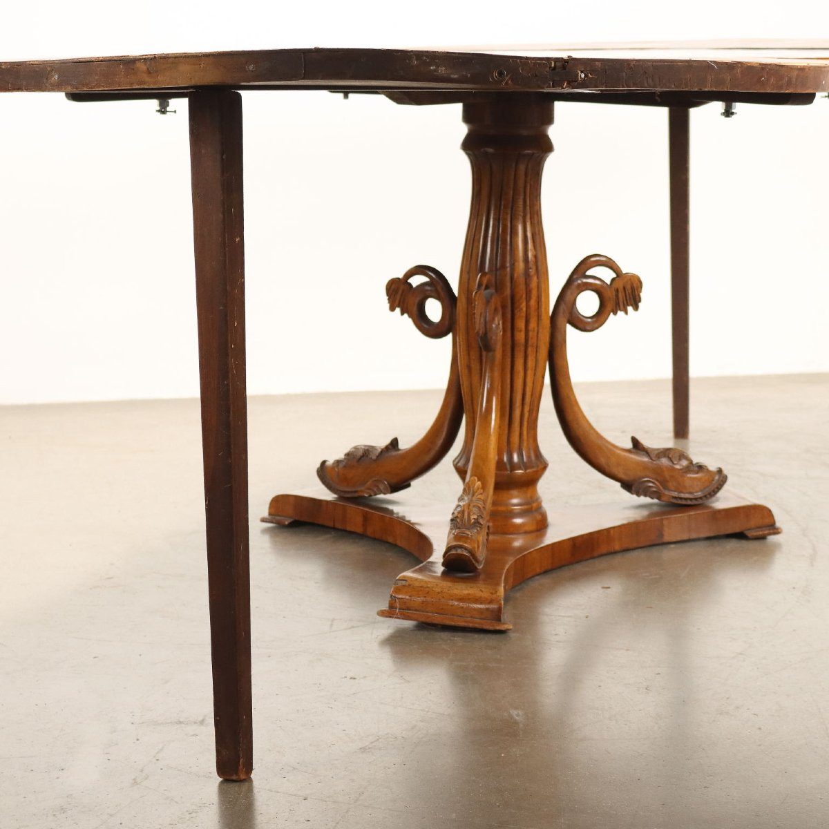 Antique Table Empire Style Walnut With Extensions XX Century-photo-4