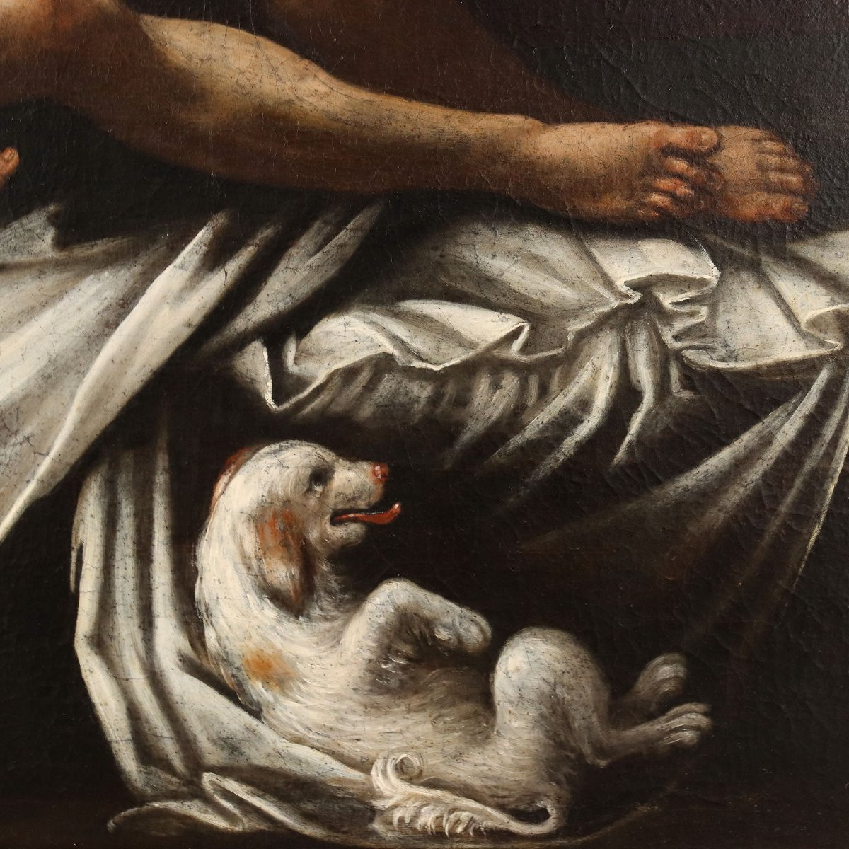 Tableau avec Scène Mythologique Huile sur Toile Italie XVIIIe Siècle-photo-4