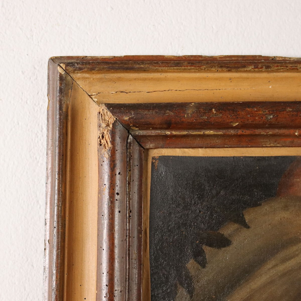 Vierge à l'Enfant Huile sur Toile Italie XVIIe Siècle-photo-6