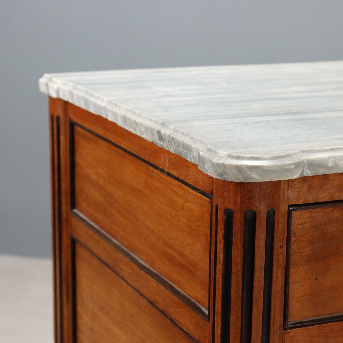 Antique Piedmontese Chest Of Drawers Walnut Marble XIX Century-photo-4