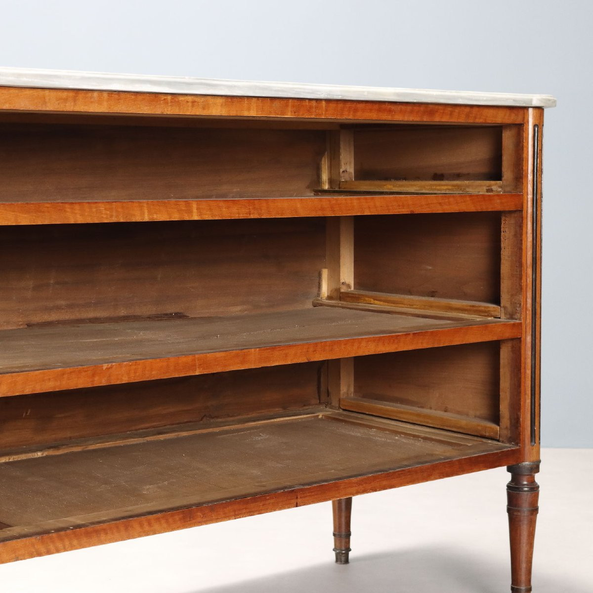 Antique Piedmontese Chest Of Drawers Walnut Marble XIX Century-photo-5