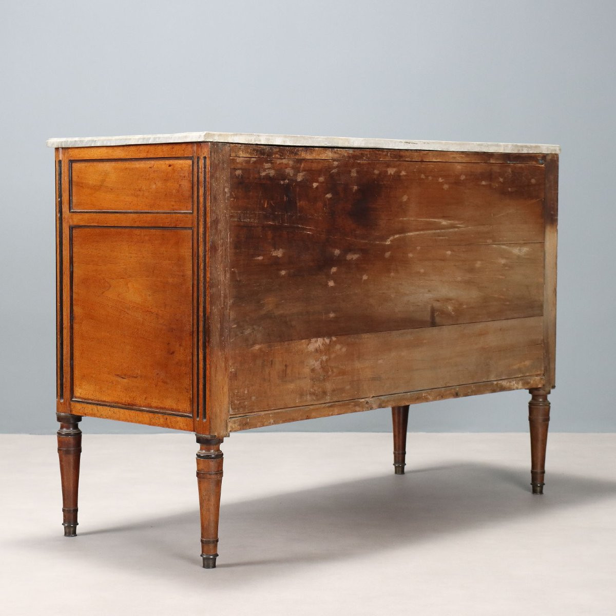 Antique Piedmontese Chest Of Drawers Walnut Marble XIX Century-photo-6