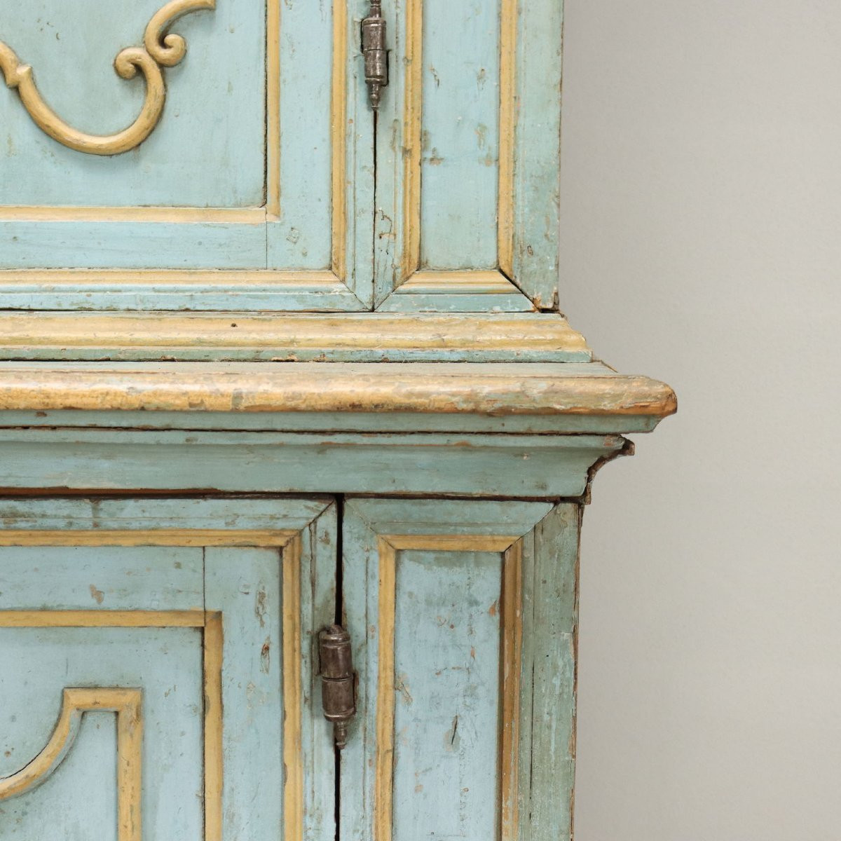 Buffet Double Ancien Baroque Moitié du '700 Bois Laqué-photo-4