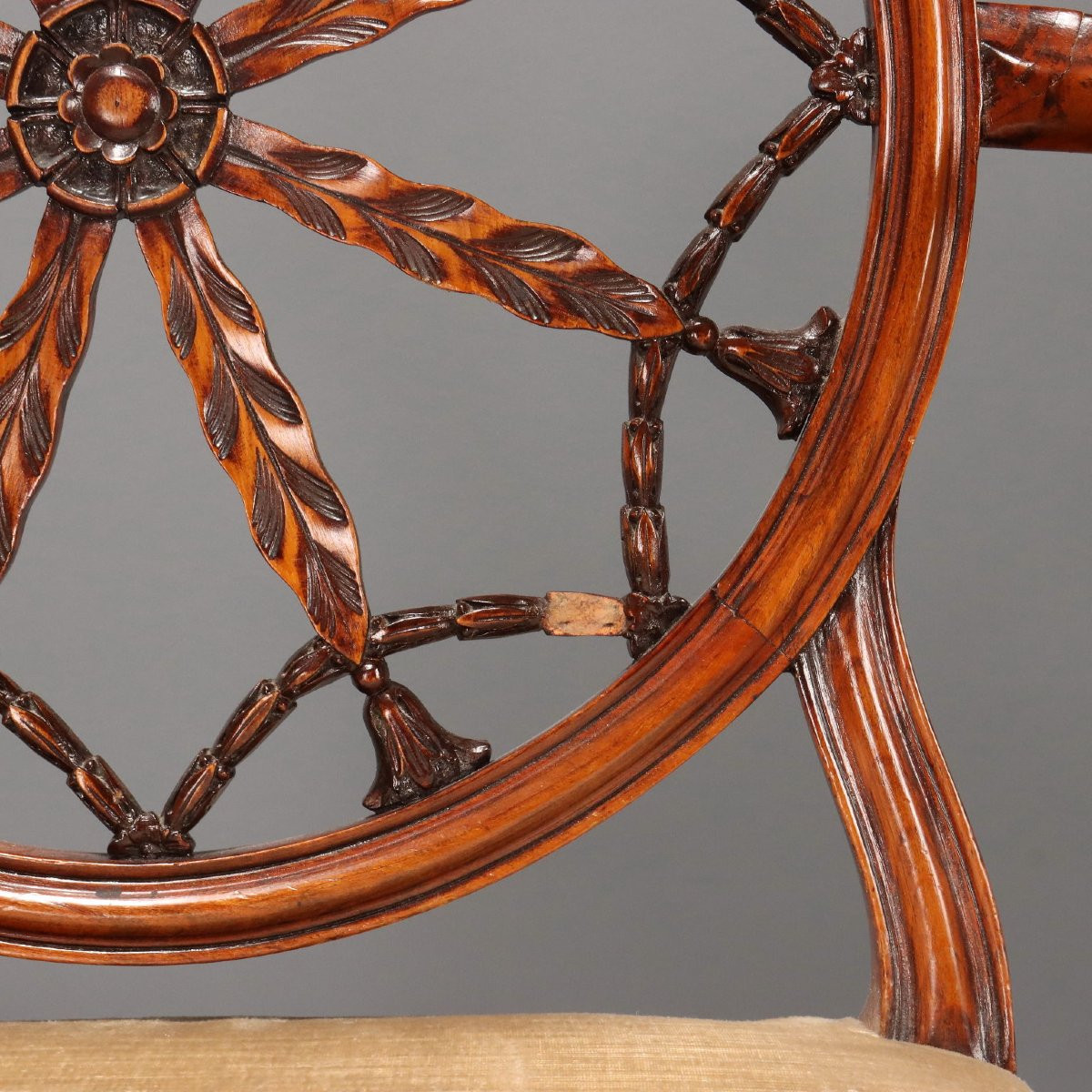 Antique Armchairs Cherrywood Fabric United Kingdom XX Century-photo-1