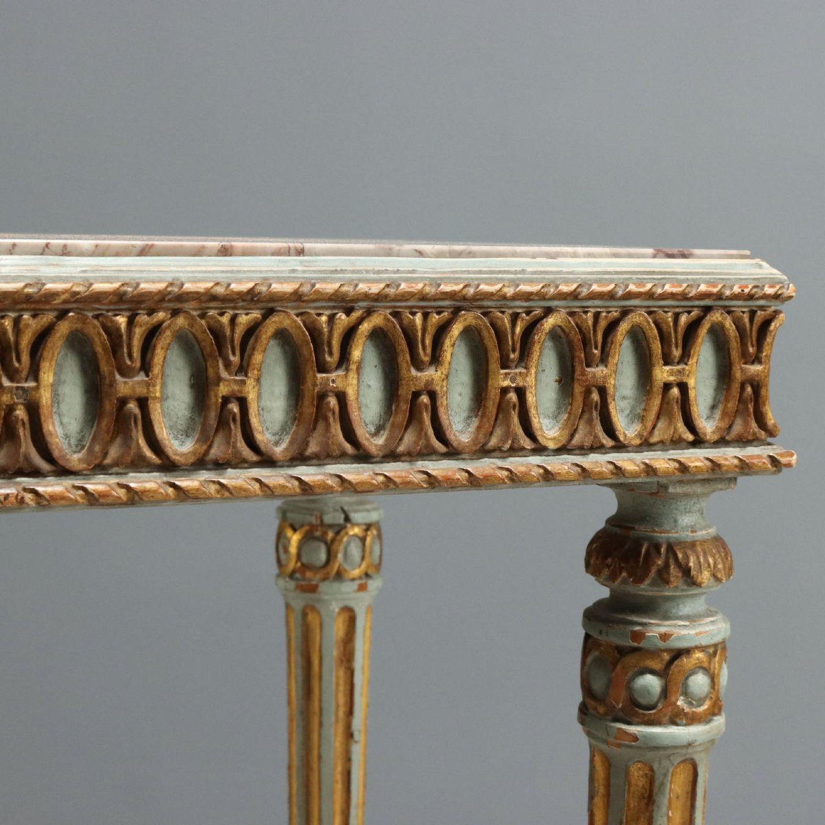 Table Basse Ancienne Style Néoclassique Bois Doré XXe Siècle-photo-3