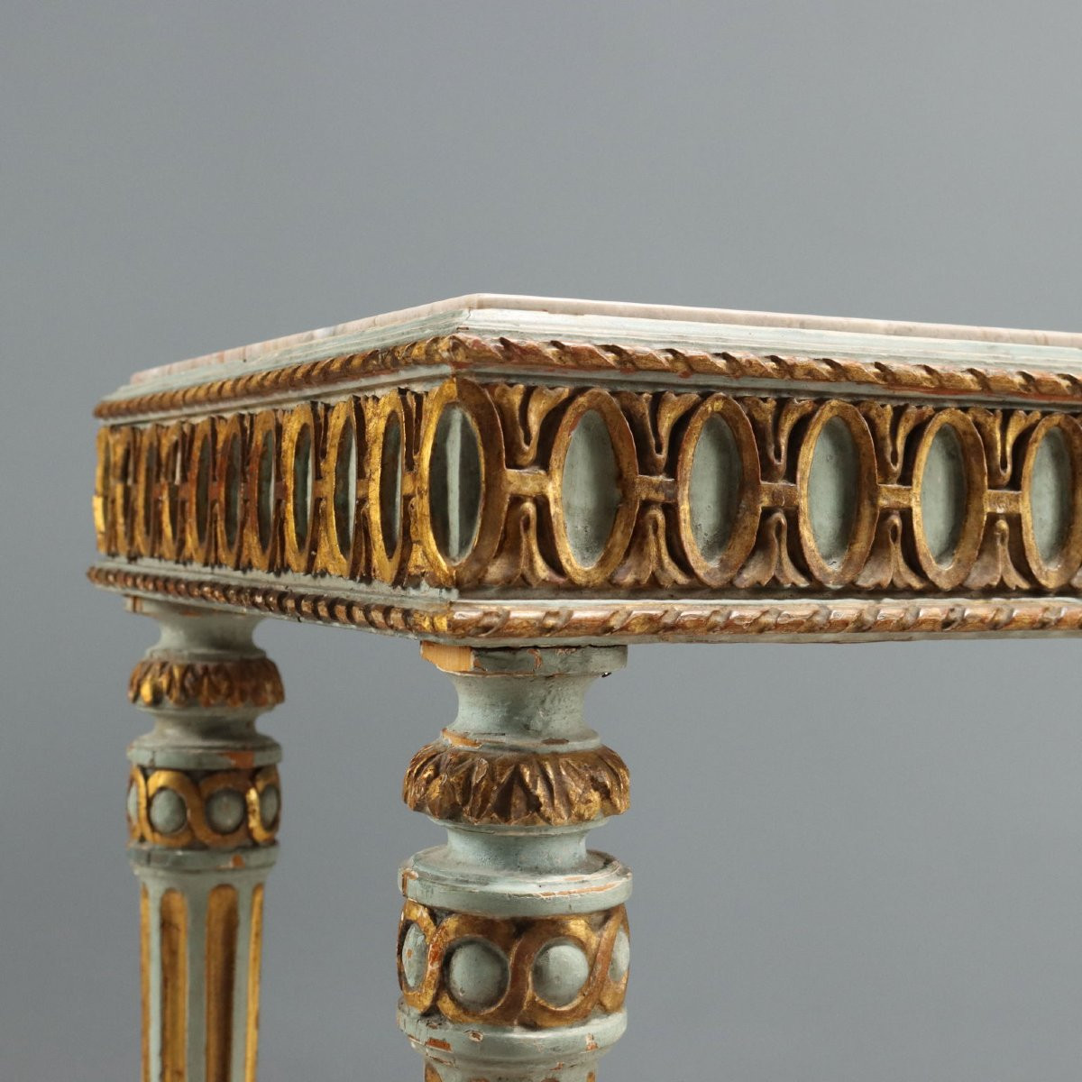 Table Basse Ancienne Style Néoclassique Bois Doré XXe Siècle-photo-4