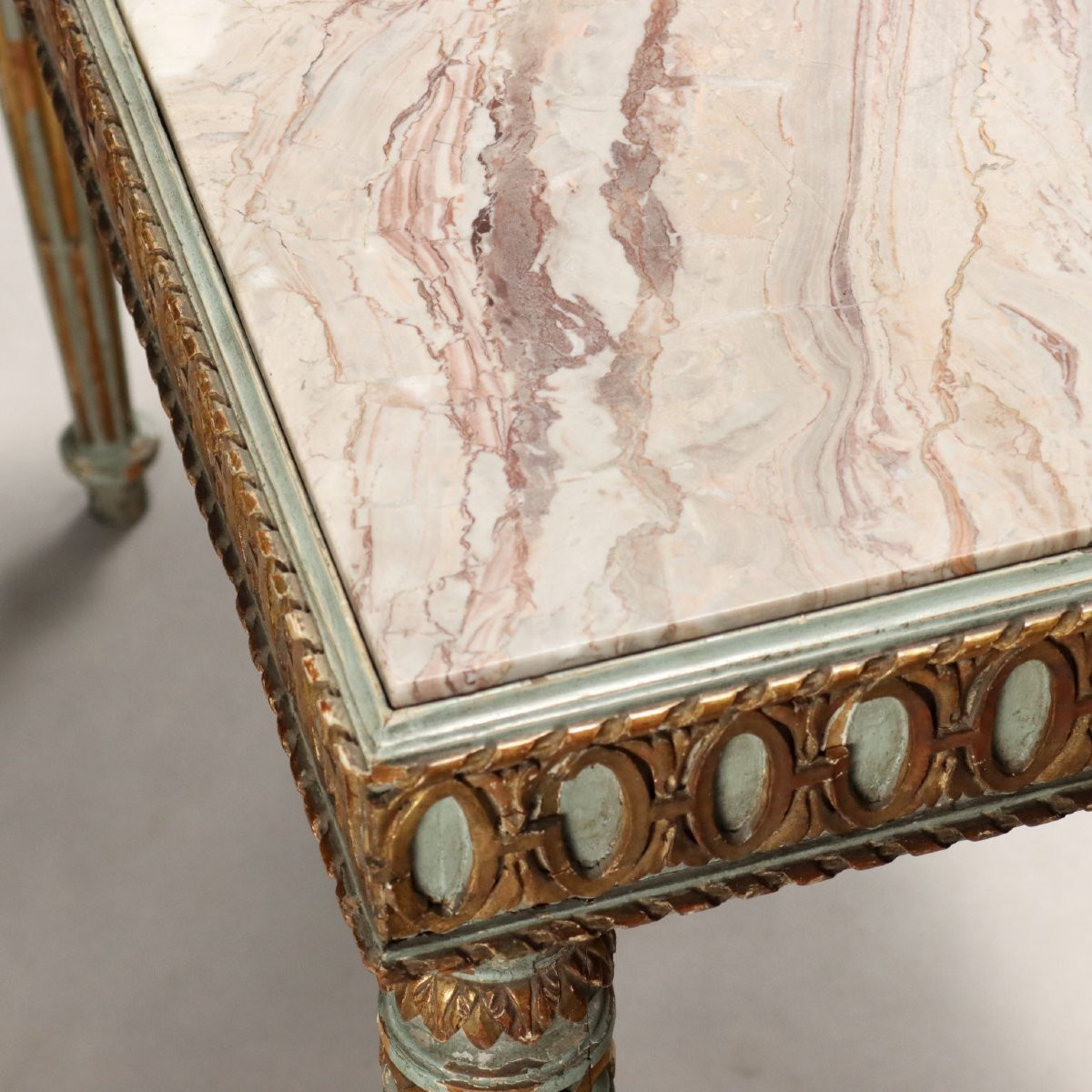 Table Basse Ancienne Style Néoclassique Bois Doré XXe Siècle-photo-4