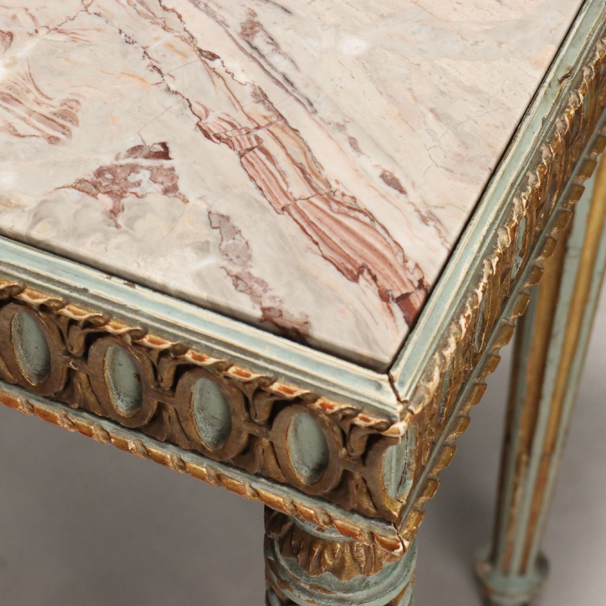 Table Basse Ancienne Style Néoclassique Bois Doré XXe Siècle-photo-5
