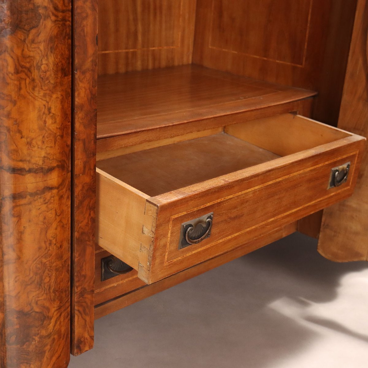 Armoire Art Deco Ancienne Noyer Bruyère de Noyer Italie XIXe Siècle-photo-1