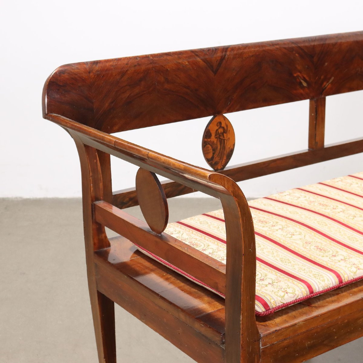 Antique Empire Sofa Maple Fabric Austria XIX Century-photo-3