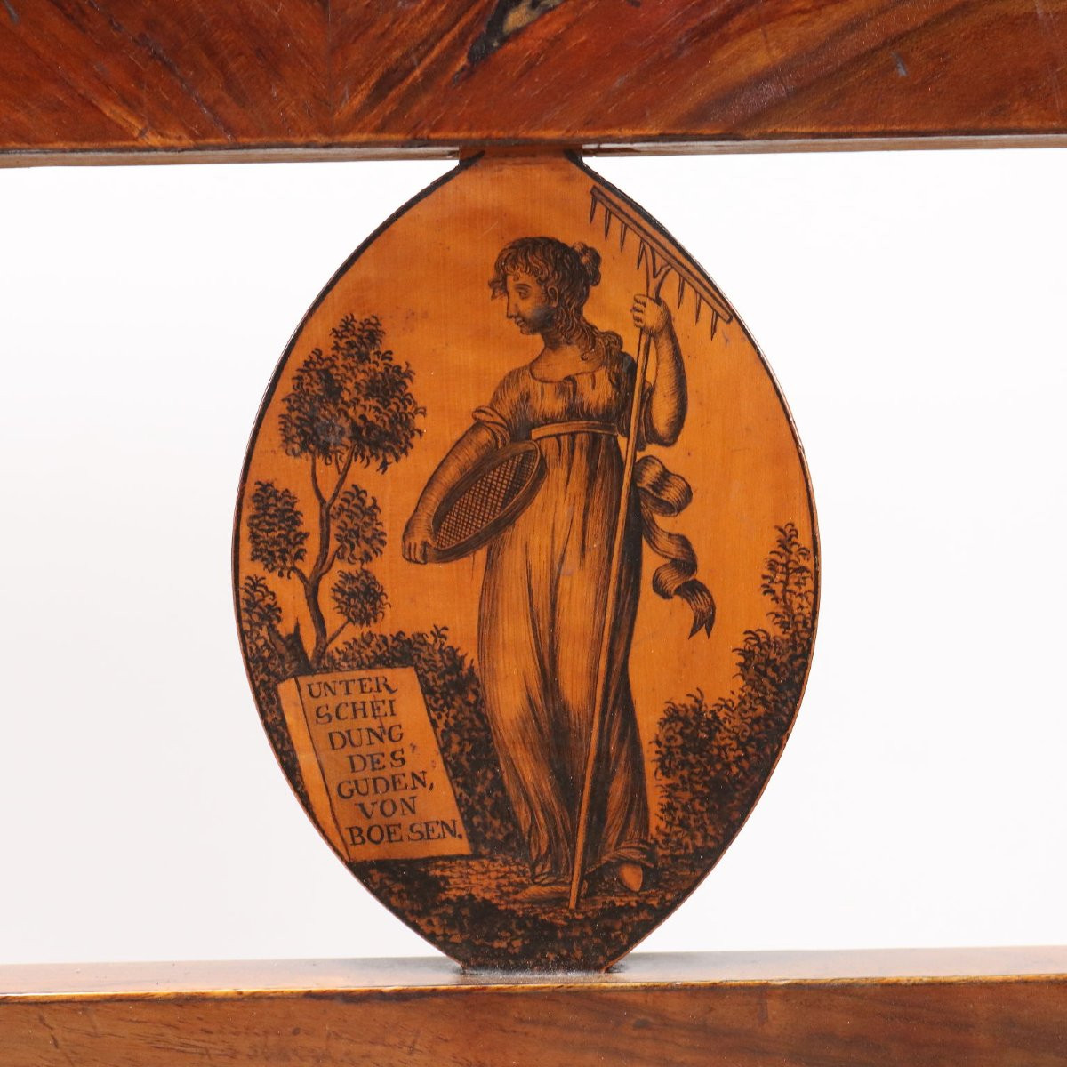 Antique Empire Sofa Maple Fabric Austria XIX Century-photo-4