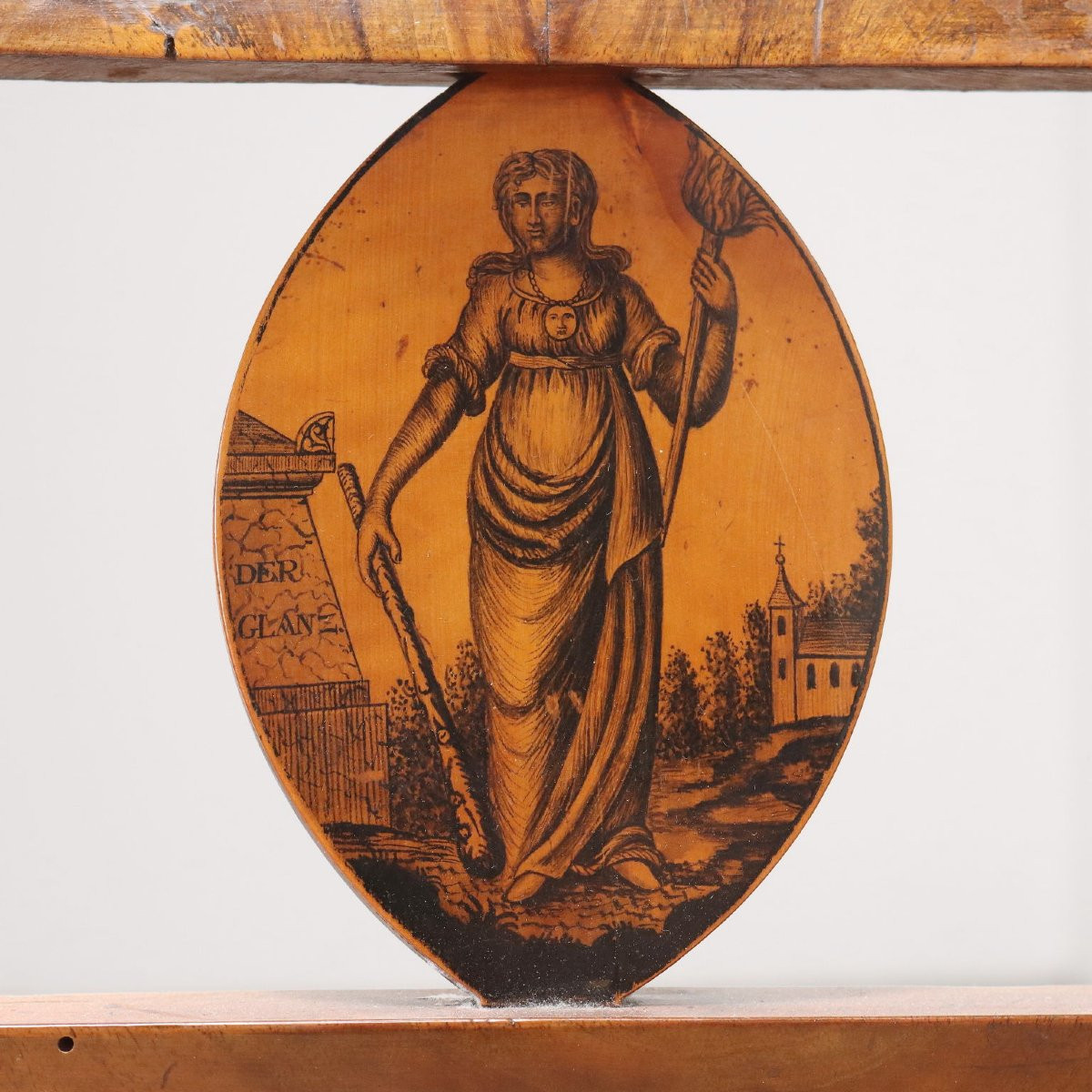 Antique Empire Sofa Maple Fabric Austria XIX Century-photo-2