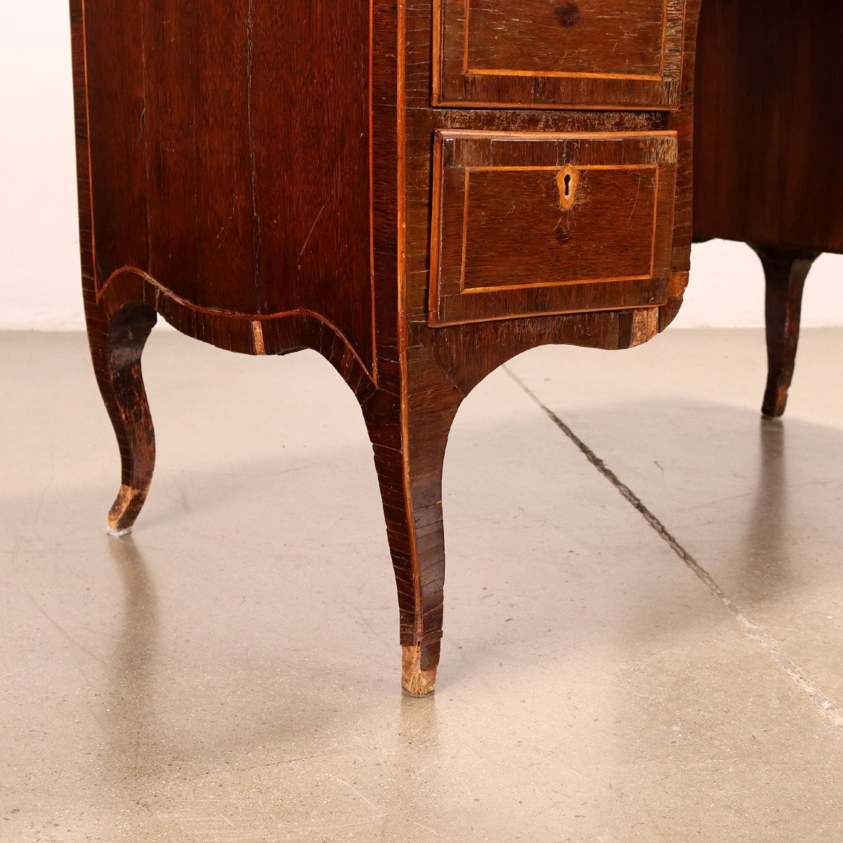 Ancient Neoclassical Writing Desk '700 Exotic Wood Veneer Silver Fir-photo-4