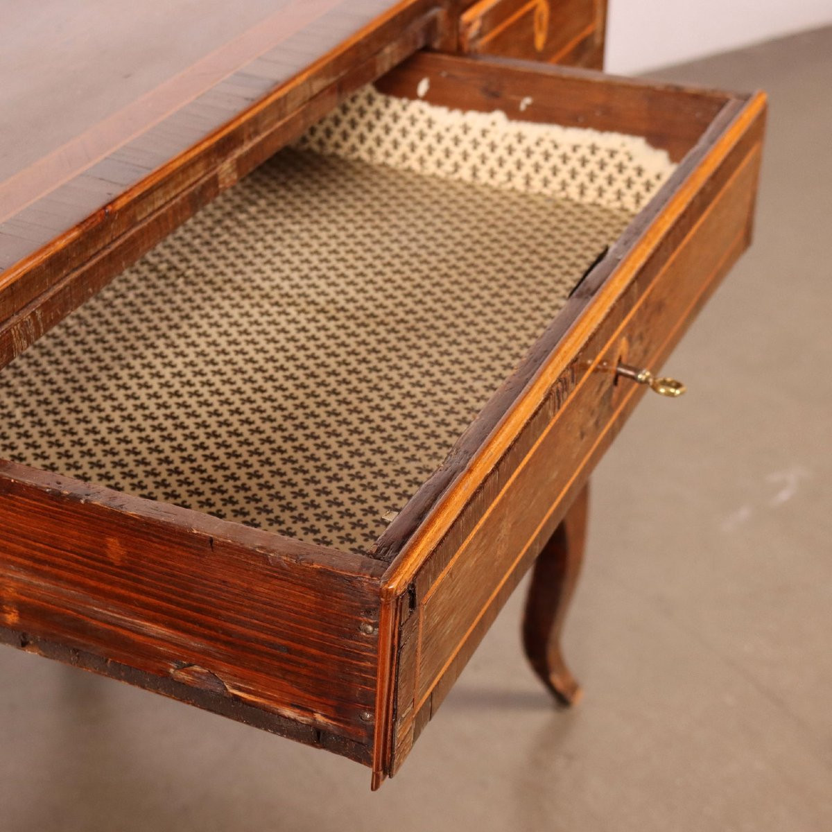 Ancient Neoclassical Writing Desk '700 Exotic Wood Veneer Silver Fir-photo-1