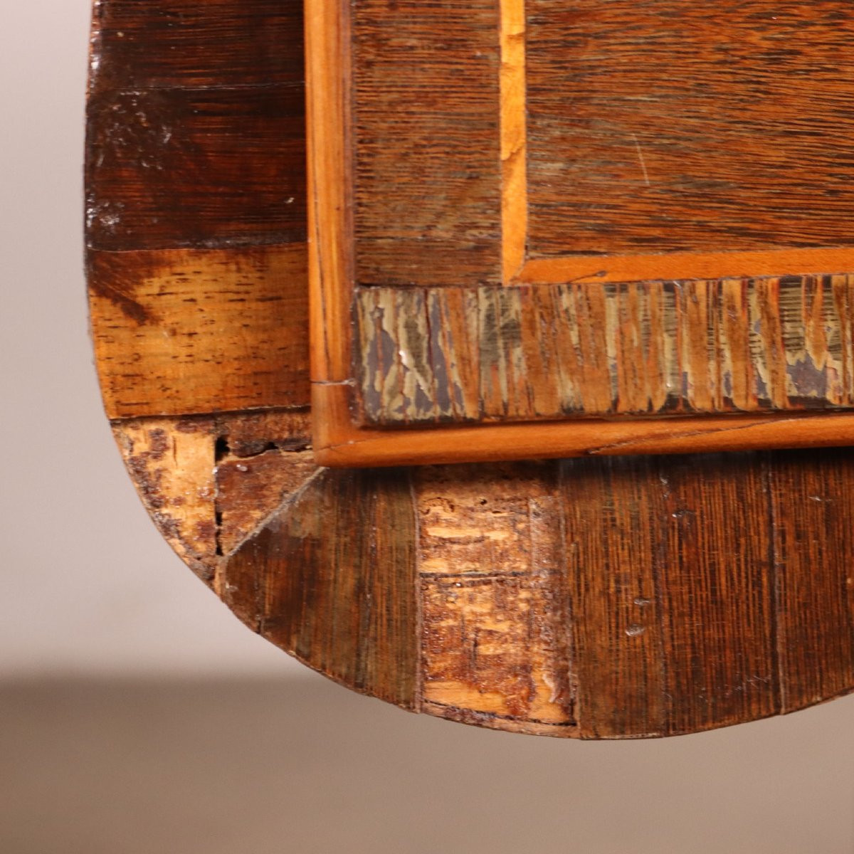 Ancient Neoclassical Writing Desk '700 Exotic Wood Veneer Silver Fir-photo-3