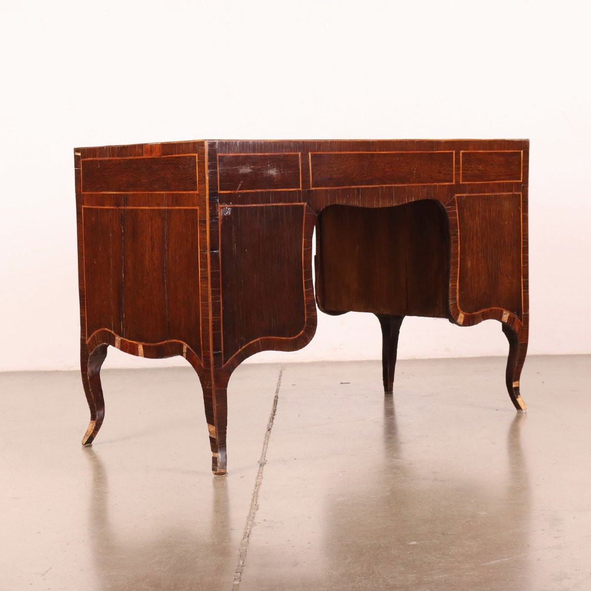 Ancient Neoclassical Writing Desk '700 Exotic Wood Veneer Silver Fir-photo-6
