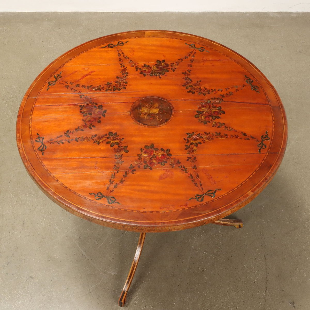 Table Basse Ancienne Acajou Peint Noyer Italie du XVIIIe Siècle-photo-3