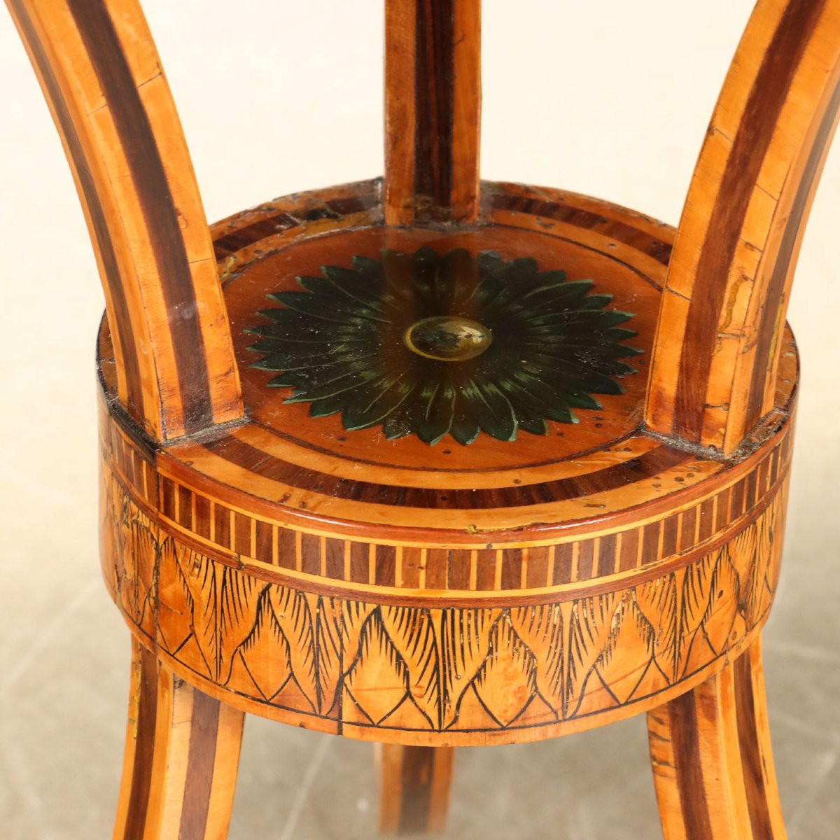 Table Basse Ancienne Acajou Peint Noyer Italie du XVIIIe Siècle-photo-4