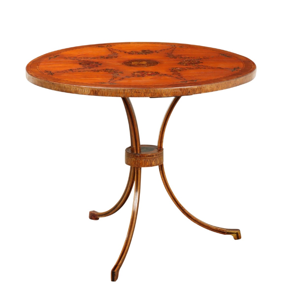 Table Basse Ancienne Acajou Peint Noyer Italie du XVIIIe Siècle
