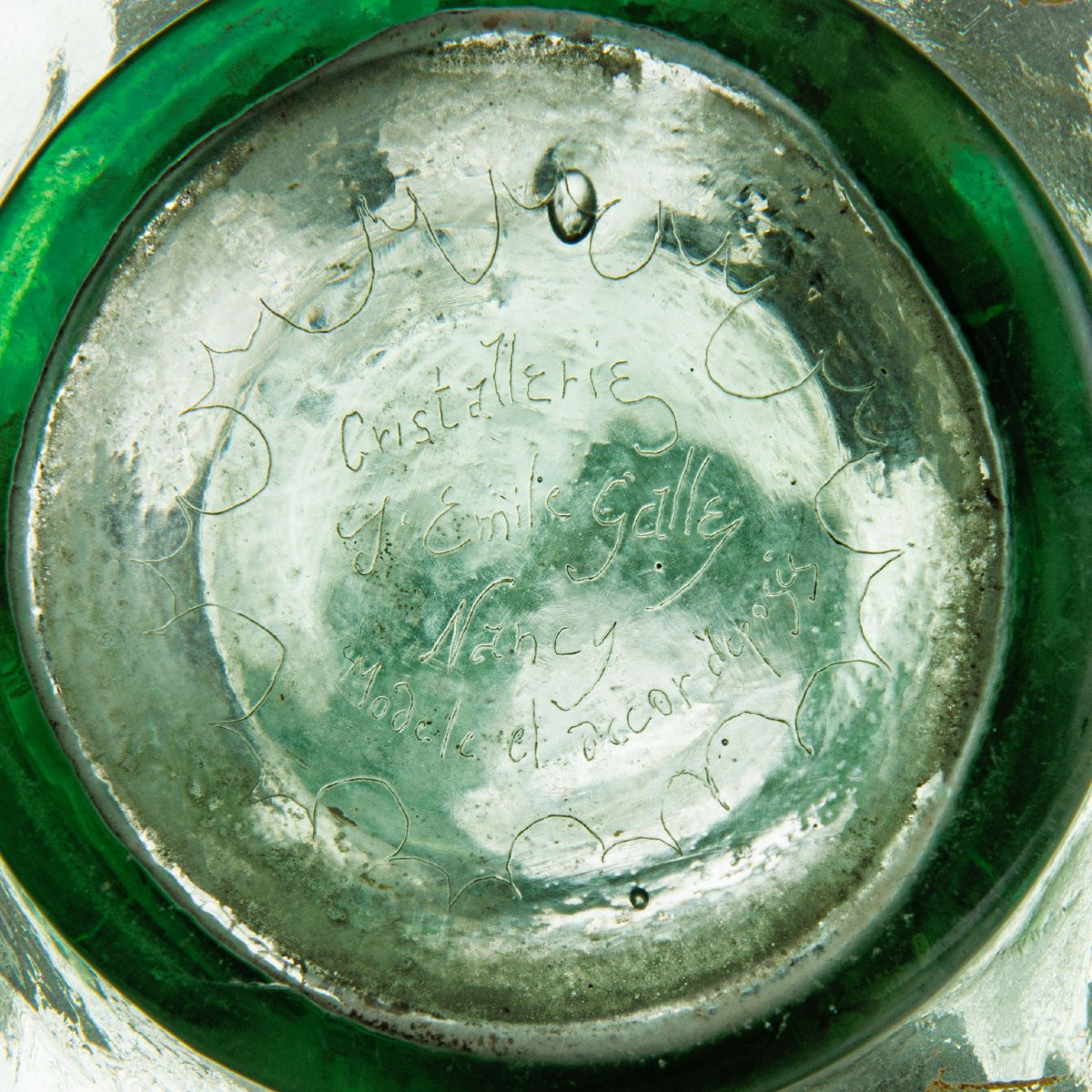 Antique Gallé Vase Enamelled Glass Flower Decorations XIX Century-photo-2