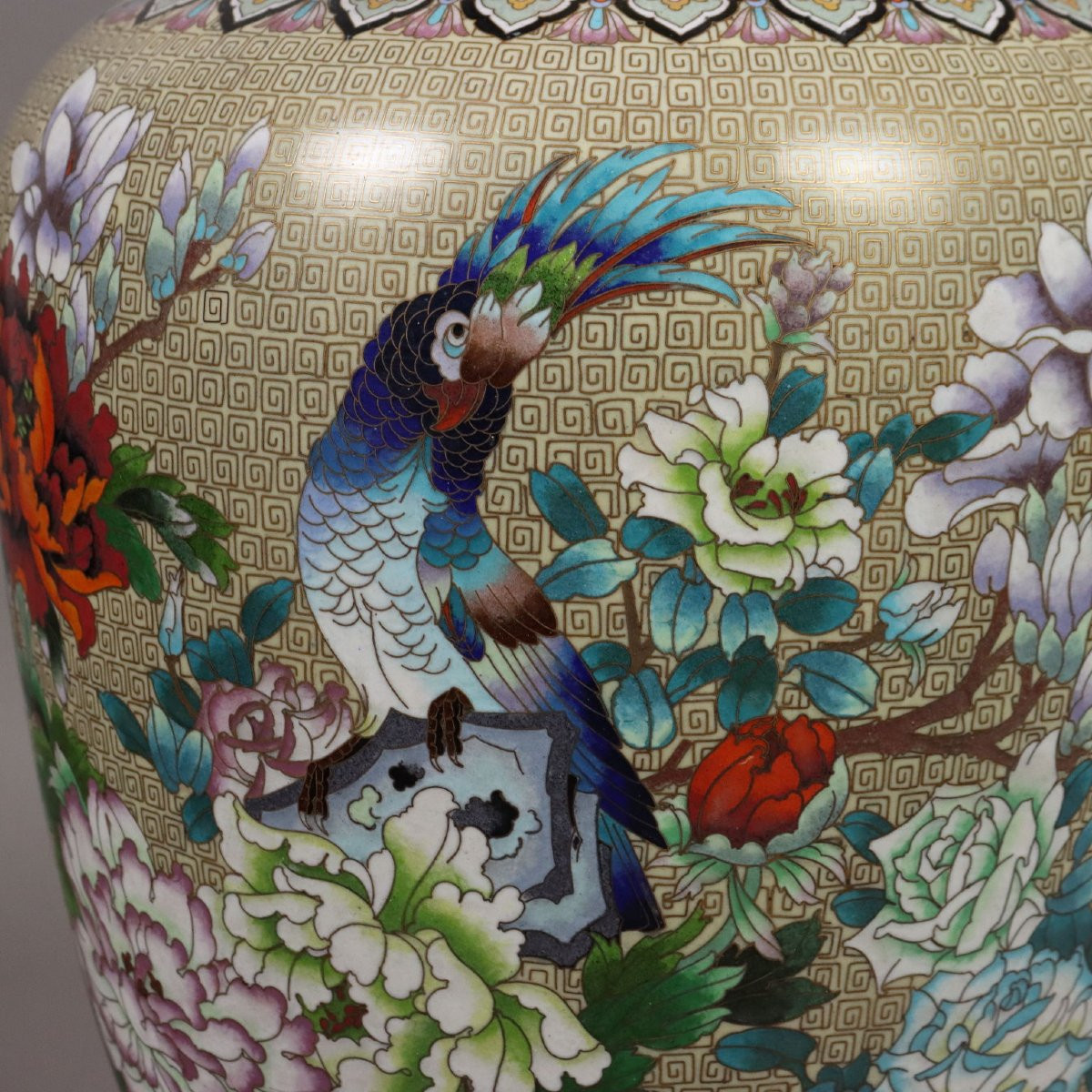 Vases Anciens Cuivre Cloisonné Chine du XXe Siècle-photo-1