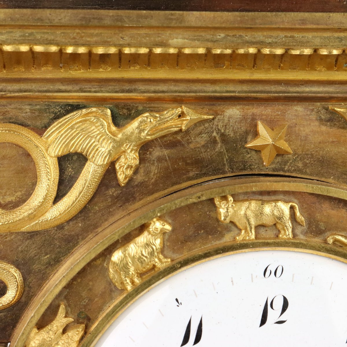 Horloge de Table Ancien en Bronze Robert & Courvoisier France '800-photo-4