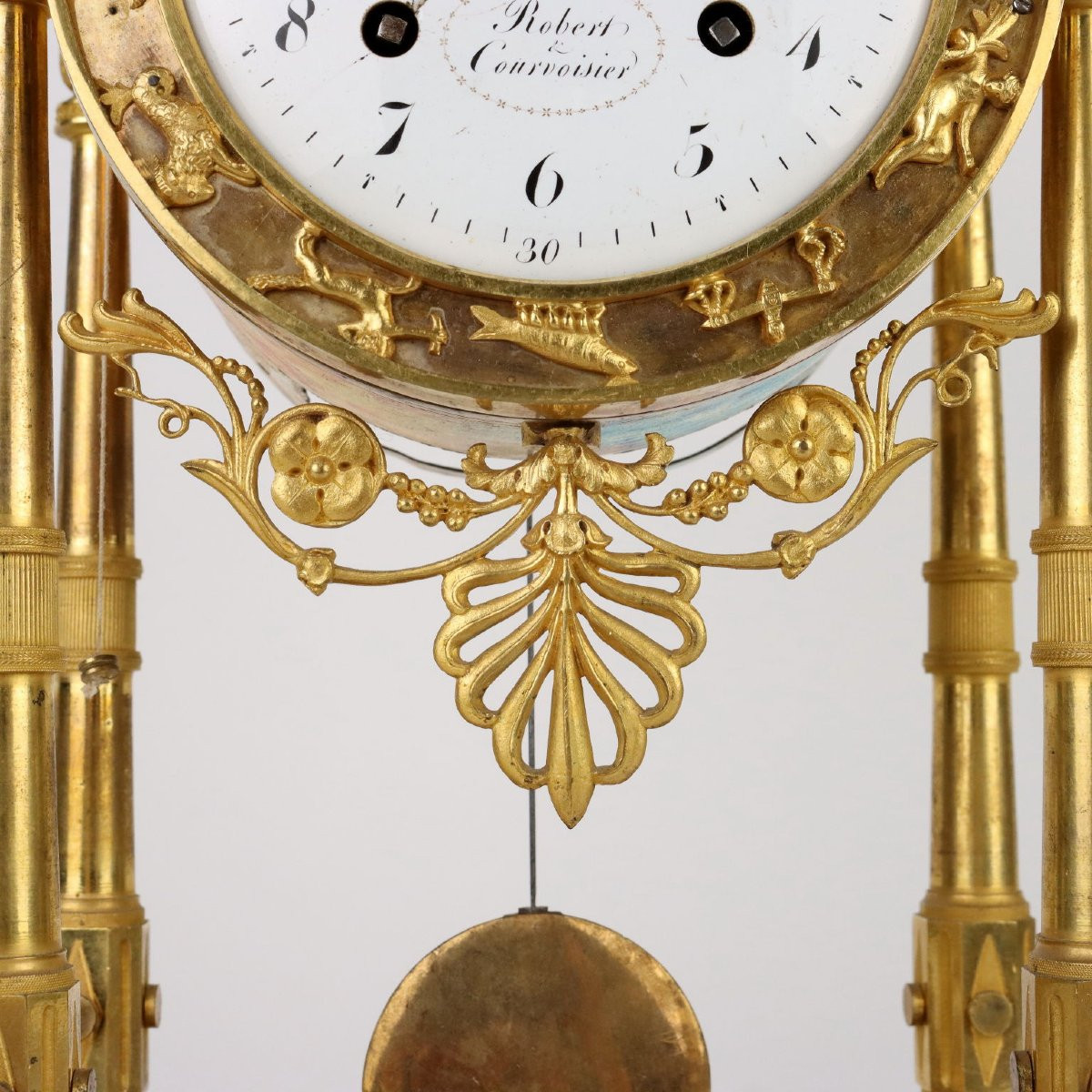 Horloge de Table Ancien en Bronze Robert & Courvoisier France '800-photo-3