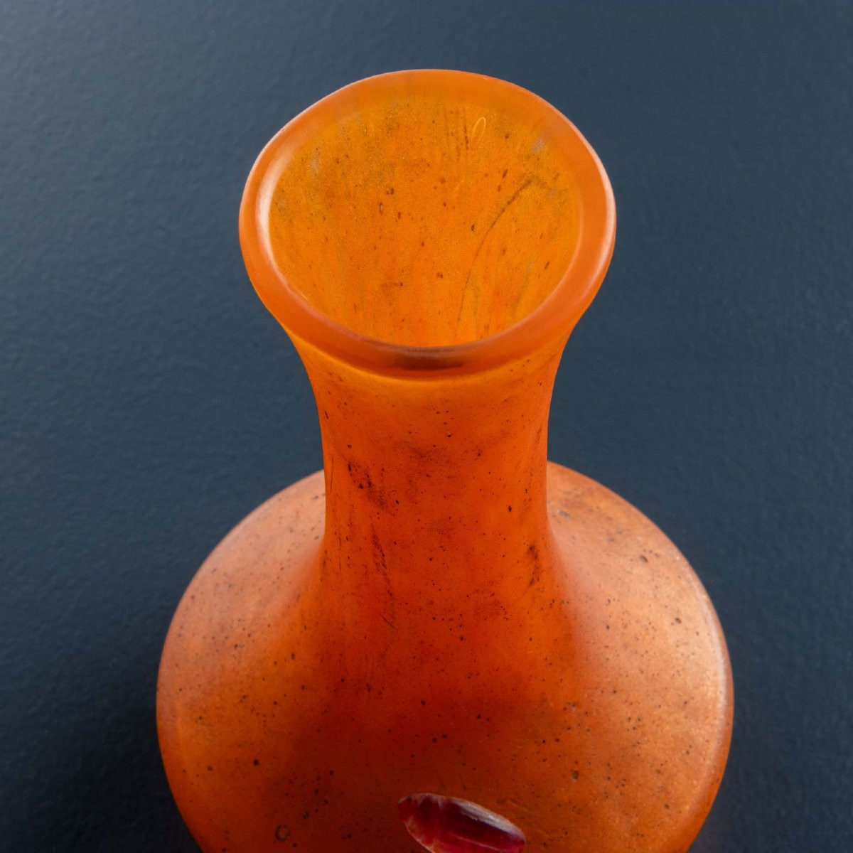 Antique Daum Vase With Scarab Blown Glass France XX Century-photo-4