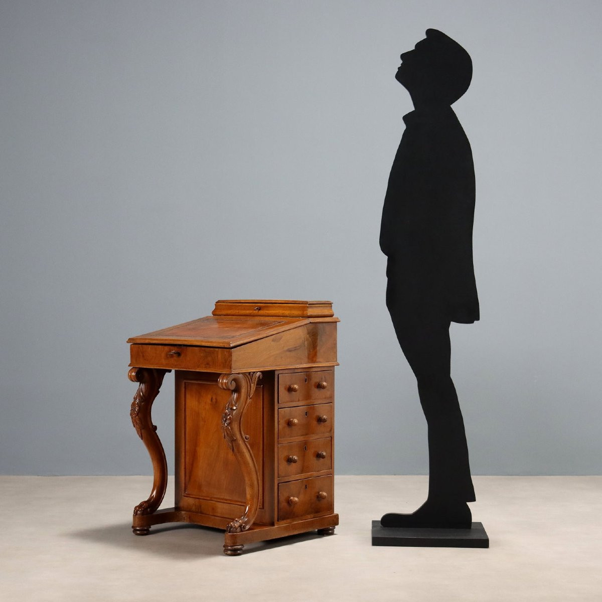 Daempport Walnut Writing Desk England Second Half Of The 19th Century-photo-2