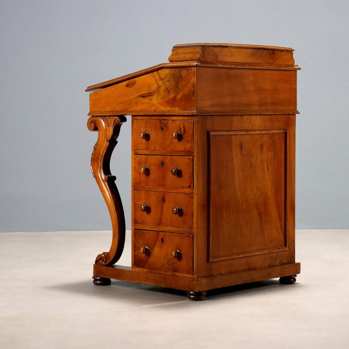 Daempport Walnut Writing Desk England Second Half Of The 19th Century-photo-4