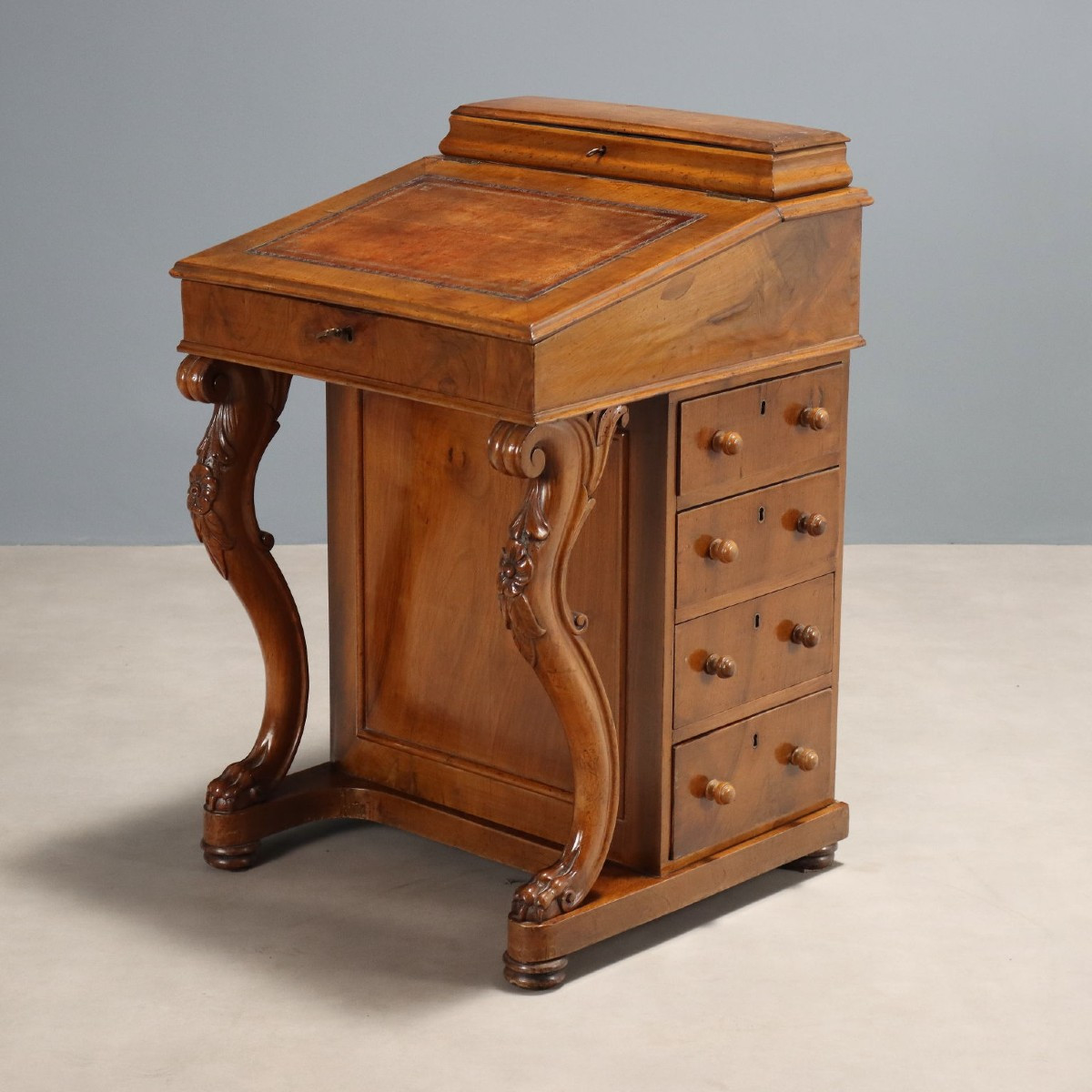 Daempport Walnut Writing Desk England Second Half Of The 19th Century