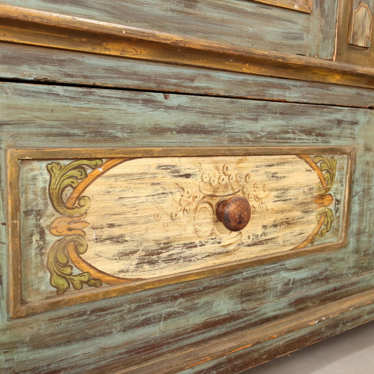 Antique Wardrobe Baroque Style Lacquered Wood XIX Century-photo-3
