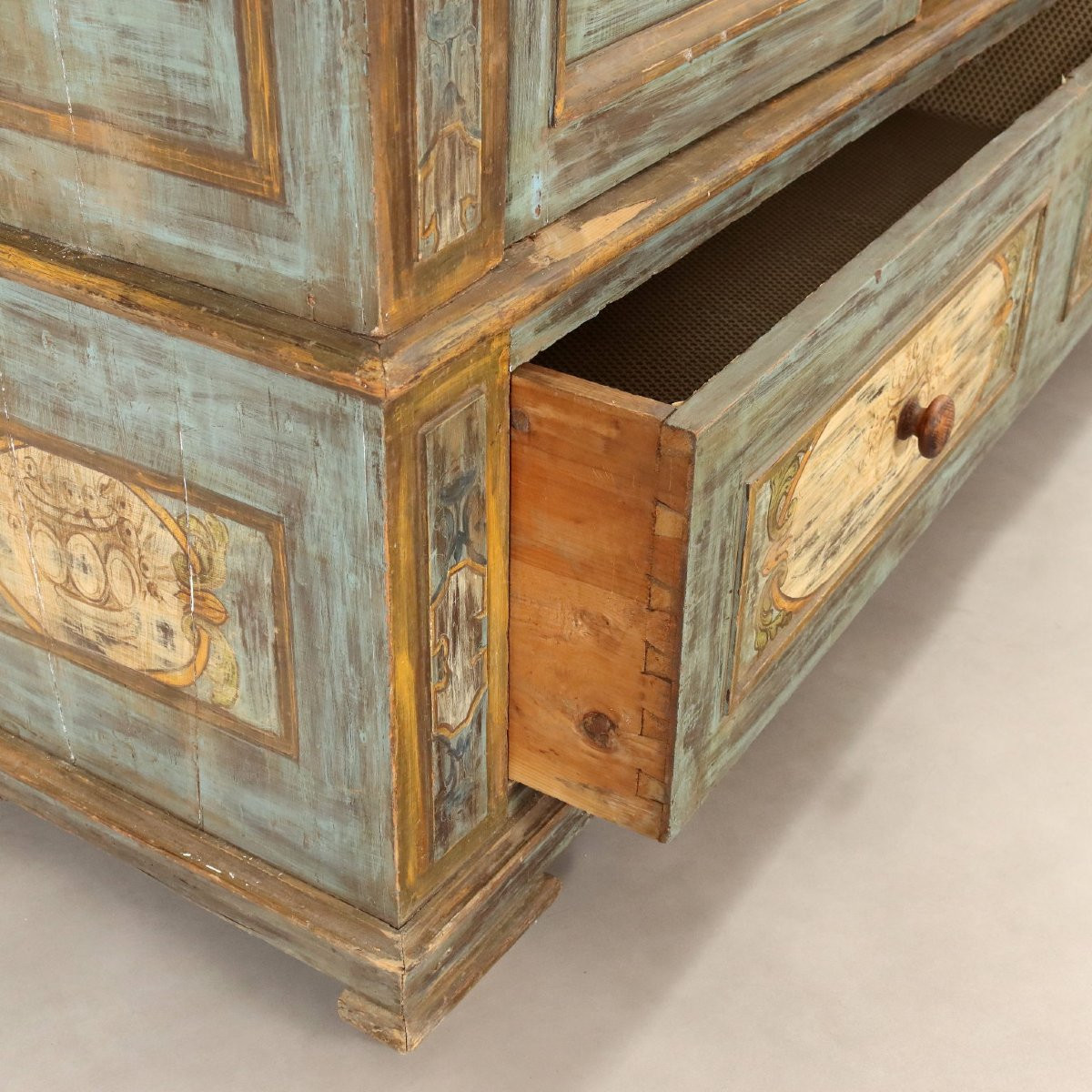 Antique Wardrobe Baroque Style Lacquered Wood XIX Century-photo-4