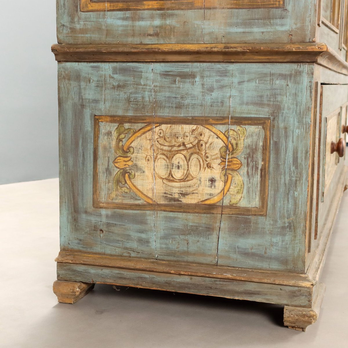 Antique Wardrobe Baroque Style Lacquered Wood XIX Century-photo-6