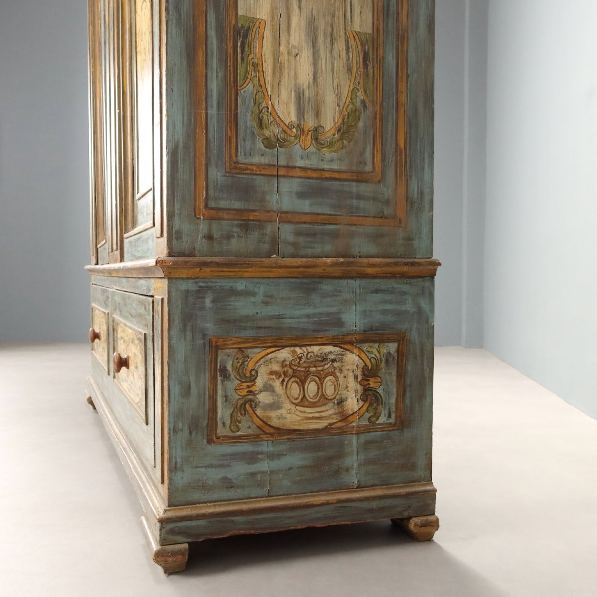 Antique Wardrobe Baroque Style Lacquered Wood XIX Century-photo-7