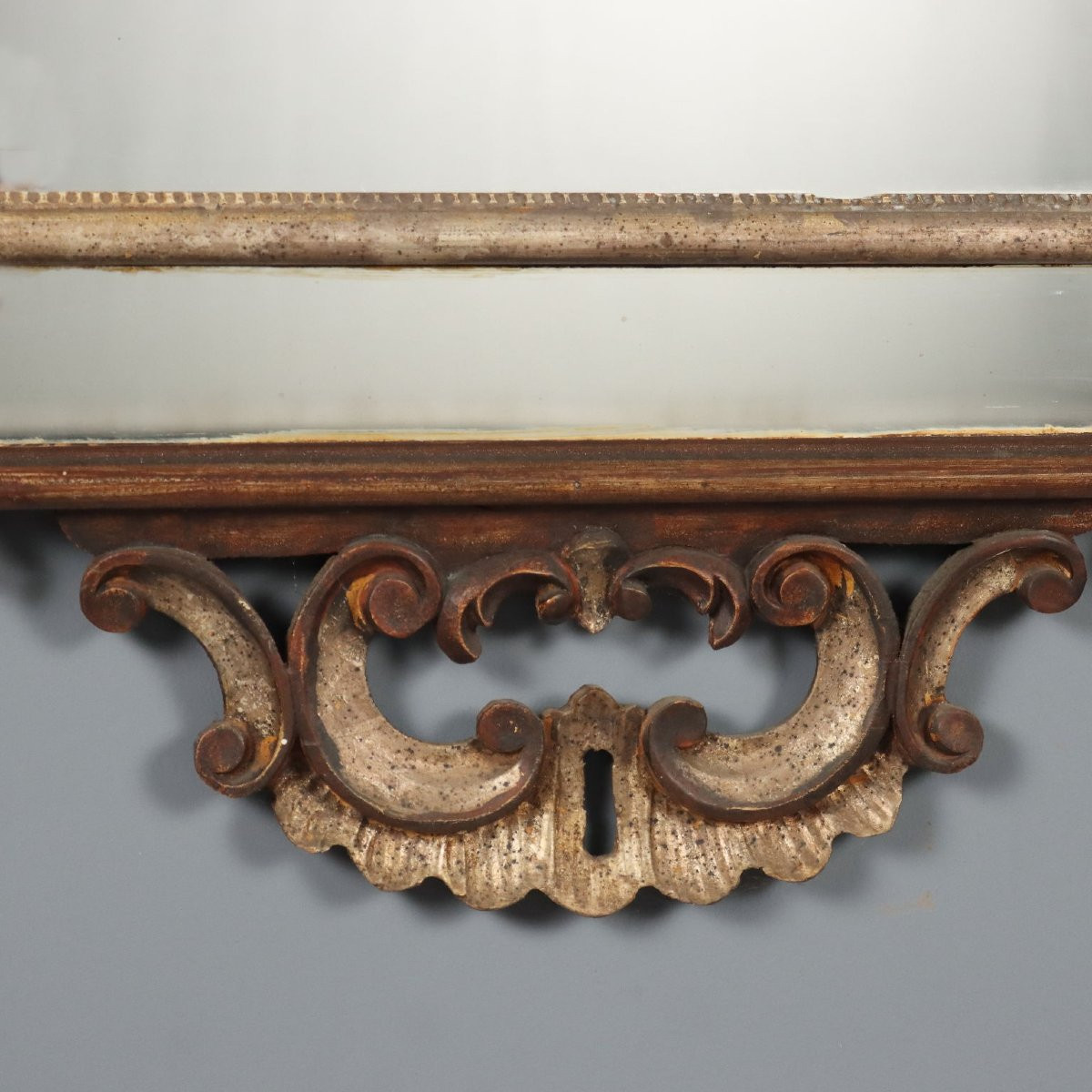 Miroir Ancien Style Rococo Bois Laqué Doré Italie du XXe Siècle-photo-5