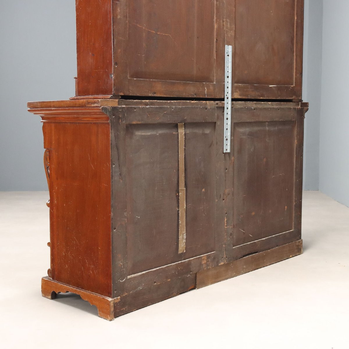 Bibliothèque Victorienne Ancienne Acajou Gravé Angleterre XIXe Siècle-photo-6