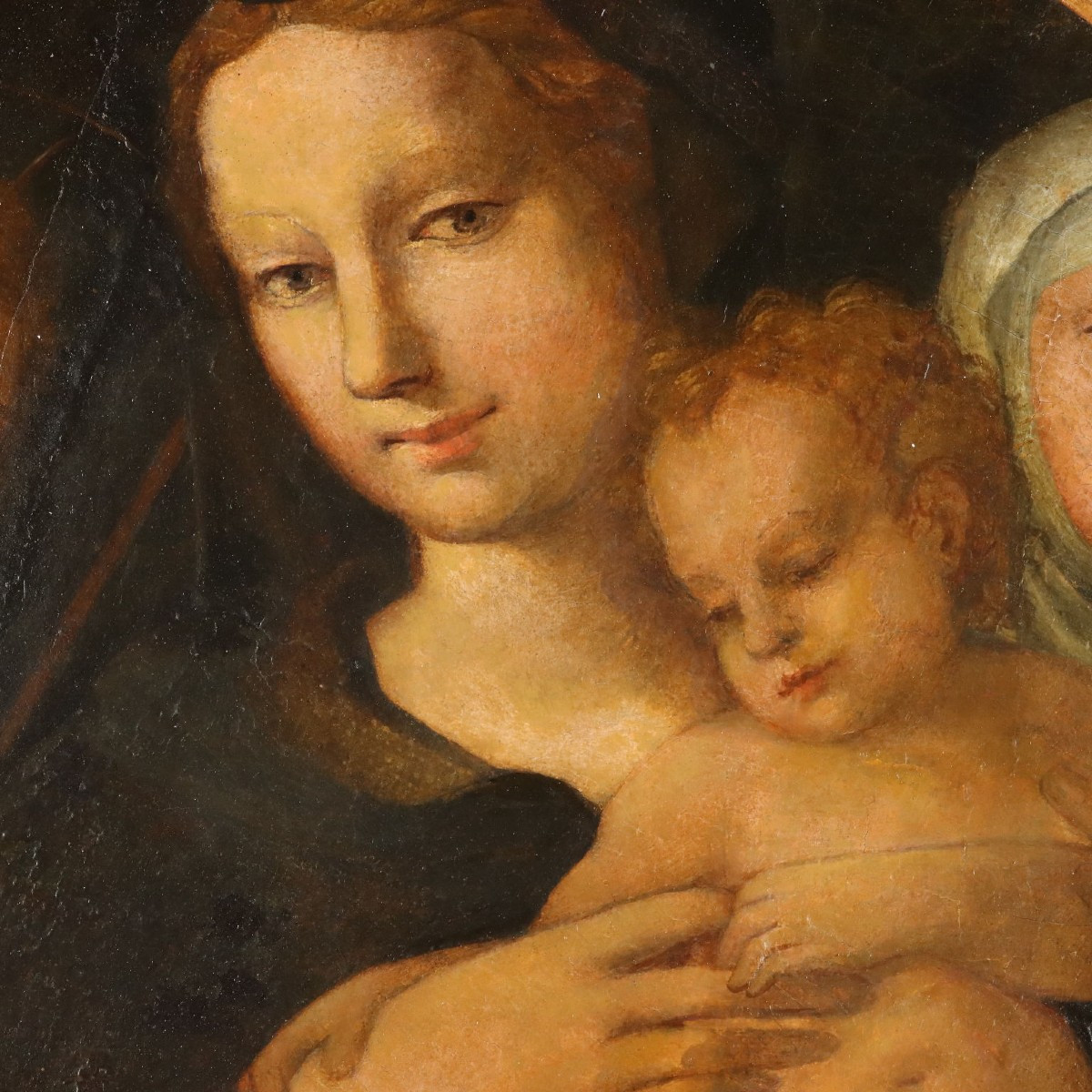 Vièrge à L'Enfant Tableau Ancien Bartolomeo Neroni XVIe Siècle-photo-3