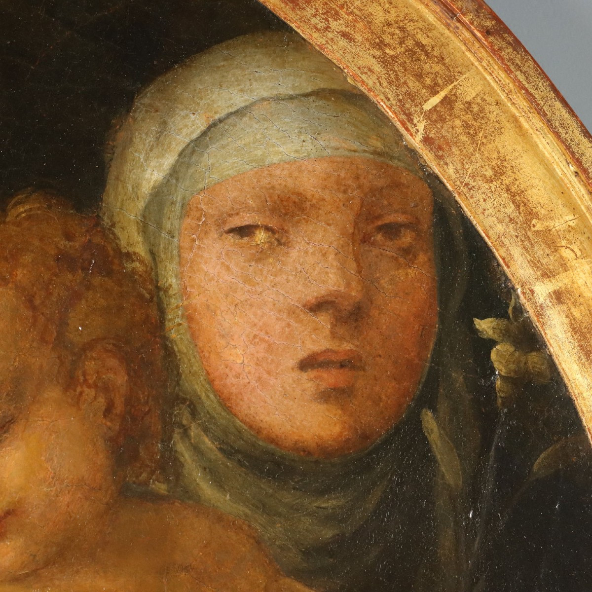 Vièrge à L'Enfant Tableau Ancien Bartolomeo Neroni XVIe Siècle-photo-4