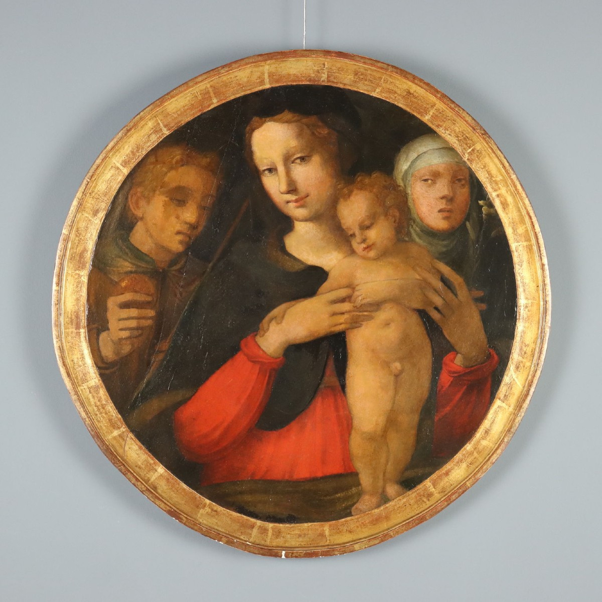 Vièrge à L'Enfant Tableau Ancien Bartolomeo Neroni XVIe Siècle