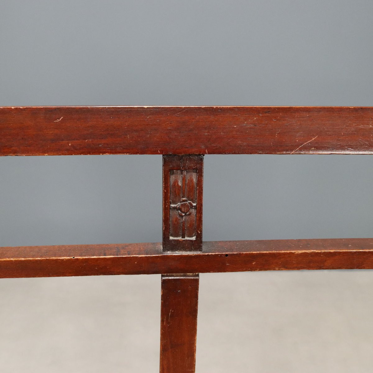 Canapé Art Nouveau Ancien Hêtre Teinté Noyer XIXe Siècle-photo-1