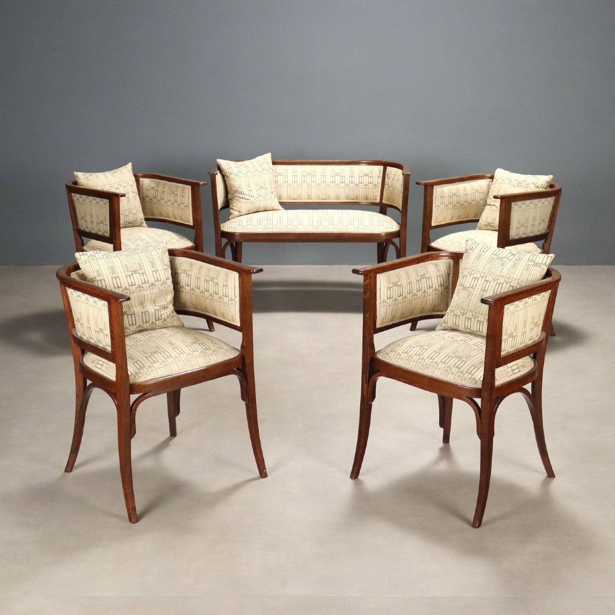 Salon Thonet Mundus Ancien Hêtre Courbé Autriche du XXe Siècle