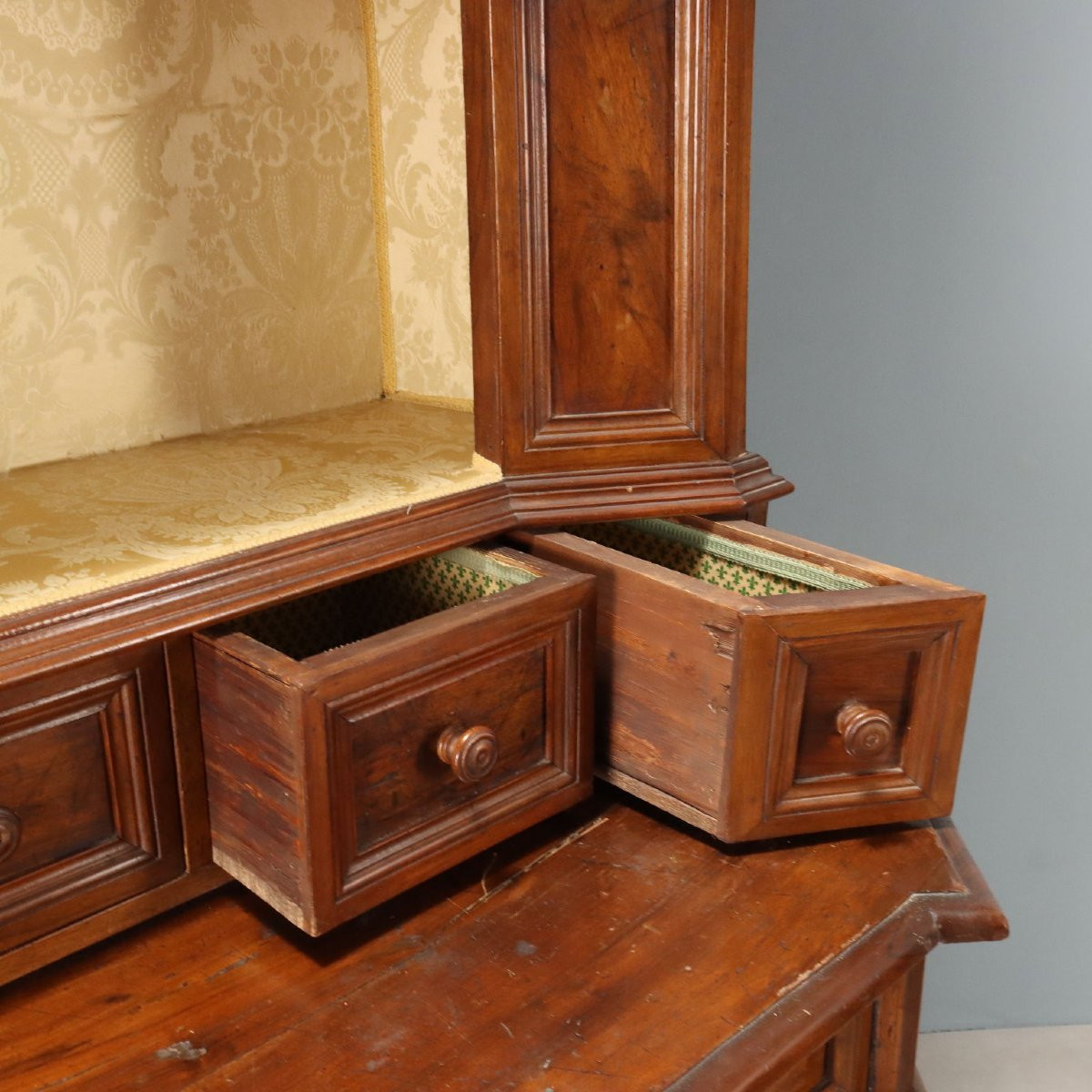Antique Cupboard Walnut 6 Drawers With Upper Part XIX Century-photo-2